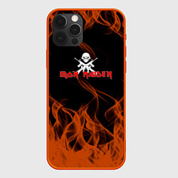 Чехол для iPhone 12 Pro Iron maiden огонёк, цвет: 3D-красный