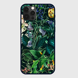 Чехол для iPhone 12 Pro Цветы Темный Сад, цвет: 3D-черный