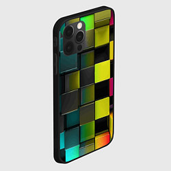 Чехол для iPhone 12 Pro Colored Geometric 3D pattern, цвет: 3D-черный — фото 2