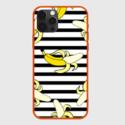 Чехол для iPhone 12 Pro Banana pattern Summer, цвет: 3D-красный