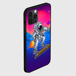 Чехол для iPhone 12 Pro Космонавт прыгает на скейте, цвет: 3D-черный — фото 2