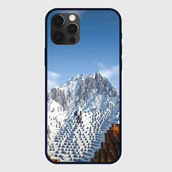 Чехол для iPhone 12 Pro Minecraft Mountains Video game, цвет: 3D-черный