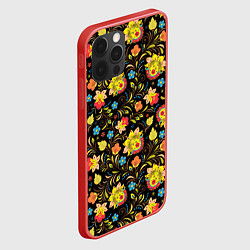 Чехол для iPhone 12 Pro Мелкая хохлома, цвет: 3D-красный — фото 2