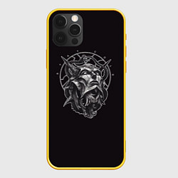 Чехол для iPhone 12 Pro Dark mask, цвет: 3D-желтый