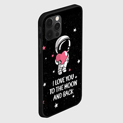 Чехол для iPhone 12 Pro I LOVE YOU TO THE MOON AND BACK КОСМОС, цвет: 3D-черный — фото 2