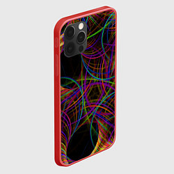 Чехол для iPhone 12 Pro Deep black space and wormholes, цвет: 3D-красный — фото 2