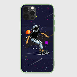 Чехол iPhone 12 Pro Космонавт - скейтбордист