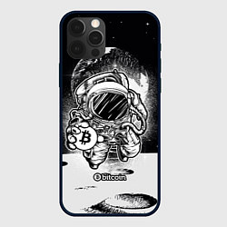 Чехол для iPhone 12 Pro Космонавт с биткоином, цвет: 3D-черный