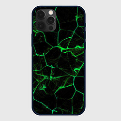 Чехол iPhone 12 Pro Абстракция - Черно-зеленый фон - дым