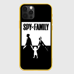 Чехол iPhone 12 Pro Spy x Family: Семья шпиона черно-белая