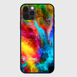 Чехол для iPhone 12 Pro Цветные всплески Экспрессионизм Абстракция Color S, цвет: 3D-черный