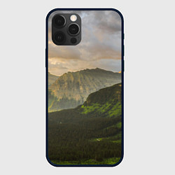 Чехол для iPhone 12 Pro Горы, лес, небо, цвет: 3D-черный