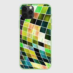 Чехол для iPhone 12 Pro Разноцветные квадраты All Color Squares, цвет: 3D-салатовый