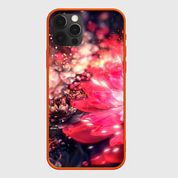 Чехол iPhone 12 Pro Нежные цветы и блестки
