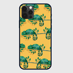Чехол для iPhone 12 Pro Хамелеон принт, цвет: 3D-черный