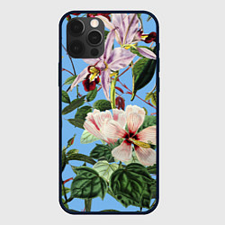 Чехол для iPhone 12 Pro Цветы Сине-Цветочный Букет, цвет: 3D-черный