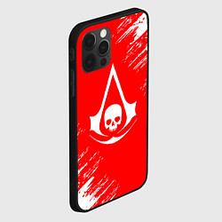 Чехол для iPhone 12 Pro Assassins creed череп красные брызги, цвет: 3D-черный — фото 2