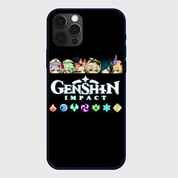 Чехол iPhone 12 Pro Персонажи игры Genshin Impact