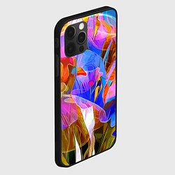 Чехол для iPhone 12 Pro Красочный цветочный паттерн Лето Colorful floral p, цвет: 3D-черный — фото 2