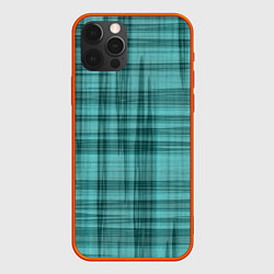 Чехол iPhone 12 Pro Клетчатый узор цвета морской волны checkered patte