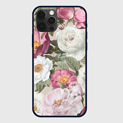 Чехол iPhone 12 Pro Цветы Розовый Сад Пион и Роз