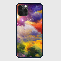 Чехол для iPhone 12 Pro Красочный горный пейзаж Грузия Colorful mountain l, цвет: 3D-черный