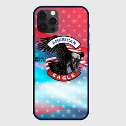 Чехол для iPhone 12 Pro Американский орел USA, цвет: 3D-черный