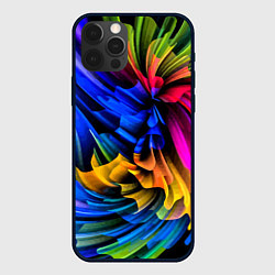 Чехол iPhone 12 Pro Абстрактная неоновая композиция Abstract neon comp