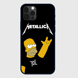 Чехол iPhone 12 Pro Metallica Гомер Симпсон рокер