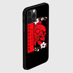 Чехол для iPhone 12 Pro Игра Окончена Красный Череп, цвет: 3D-черный — фото 2