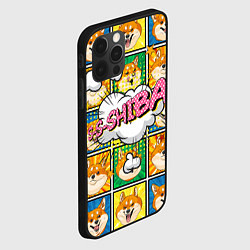 Чехол для iPhone 12 Pro Pop art shiba inu, цвет: 3D-черный — фото 2