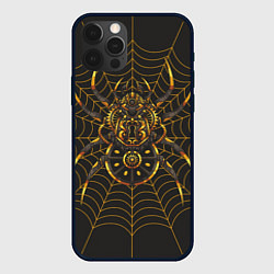 Чехол для iPhone 12 Pro Стимпанк паук в паутине, цвет: 3D-черный