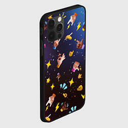 Чехол для iPhone 12 Pro Смайлики-руки 3D Emoji Hands, цвет: 3D-черный — фото 2