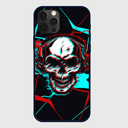 Чехол iPhone 12 Pro Глитч череп