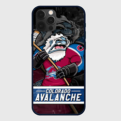 Чехол для iPhone 12 Pro Colorado Avalanche Колорадо Эвеланш Маскот, цвет: 3D-черный