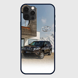 Чехол для iPhone 12 Pro Тoyota Land Cruiser Prado у горного коттеджа Mount, цвет: 3D-черный