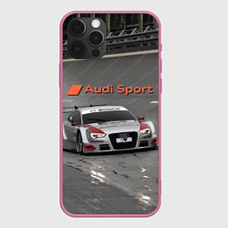 Чехол для iPhone 12 Pro Audi Sport Racing Team Short Track Car Racing Авто, цвет: 3D-малиновый