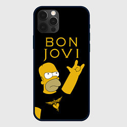 Чехол для iPhone 12 Pro Bon Jovi Гомер Симпсон Рокер, цвет: 3D-черный