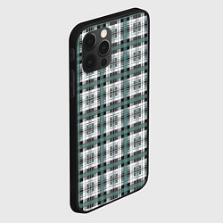 Чехол для iPhone 12 Pro Серо-зеленый клетчатый узор шотландка, цвет: 3D-черный — фото 2
