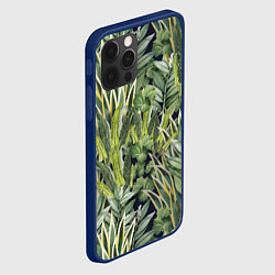 Чехол для iPhone 12 Pro Экзотические Летние Цветы и Листва, цвет: 3D-тёмно-синий — фото 2