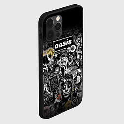 Чехол для iPhone 12 Pro Большой принт группы OASIS, цвет: 3D-черный — фото 2