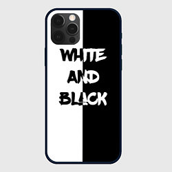 Чехол iPhone 12 Pro White and Black Белое и Чёрное