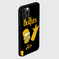 Чехол для iPhone 12 Pro The Beatles Гомер Симпсон Рокер, цвет: 3D-черный — фото 2