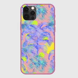 Чехол для iPhone 12 Pro Пальмы и Солнце Летом На Море, цвет: 3D-малиновый