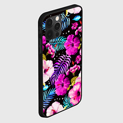 Чехол для iPhone 12 Pro Floral pattern Summer night Fashion trend, цвет: 3D-черный — фото 2