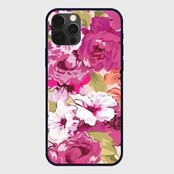 Чехол для iPhone 12 Pro Красочный цветочный паттерн Лето Fashion trend 202, цвет: 3D-черный