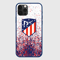 Чехол iPhone 12 Pro Atletico madrid logo брызги красок