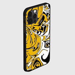 Чехол для iPhone 12 Pro Черно-желтые разводы, цвет: 3D-черный — фото 2