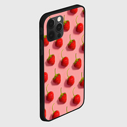 Чехол для iPhone 12 Pro Strawberry Pattern, цвет: 3D-черный — фото 2