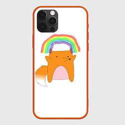Чехол для iPhone 12 Pro Rainbow Fox, цвет: 3D-красный